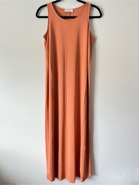 Zenana Outfitters Washed Orange Sleeveless Maxi Dress